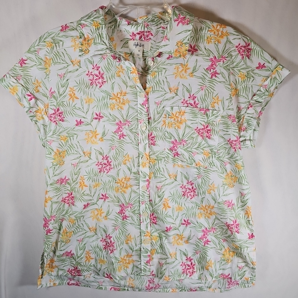 Style & Co. Floral Button-Up Shirt